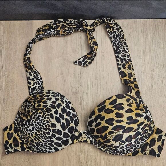 VICTORIA'S SECRET SWIM CHEETAH SKULL Y2K RETRO BOMBSHELL BIKINI 2 PIECE SWIMSUIT - Picture 8 of 11